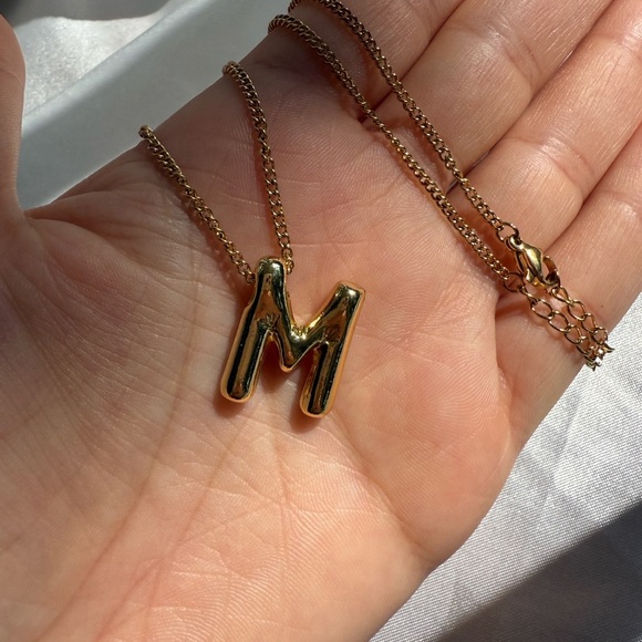 NEW! Anthropologe Gold Initial 'M' Pendant Necklace NWT - Picture 9 of 9